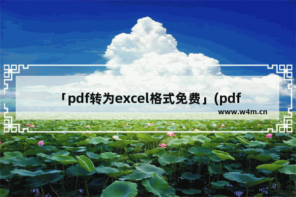 「pdf转为excel格式免费」(pdf转为excel格式免费软件)