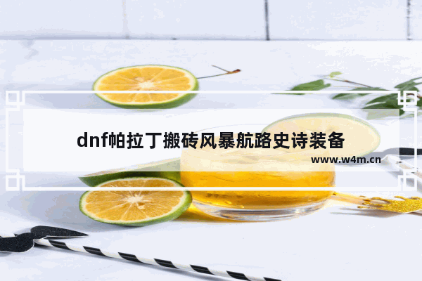 dnf帕拉丁搬砖风暴航路史诗装备