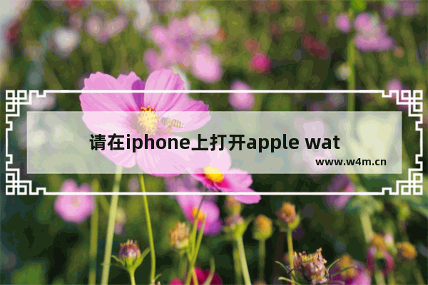 请在iphone上打开apple watch应用 请在iphone上打开apple watch应用前往