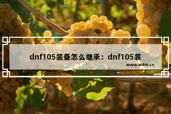 dnf105装备怎么继承：dnf105装备怎么继承105