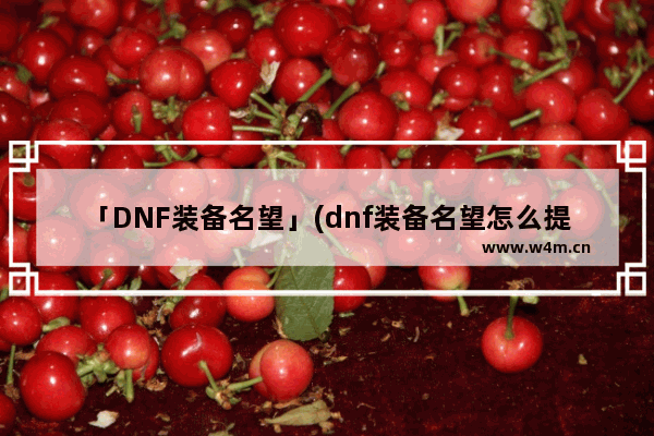 「DNF装备名望」(dnf装备名望怎么提升)