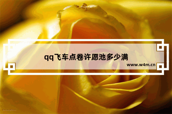 qq飞车点卷许愿池多少满