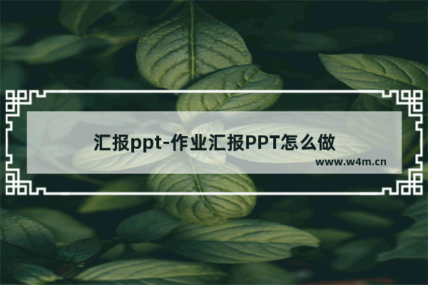 汇报ppt-作业汇报PPT怎么做