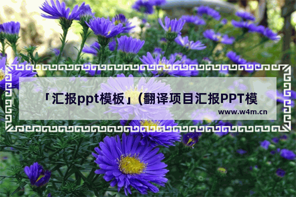 「汇报ppt模板」(翻译项目汇报PPT模板)