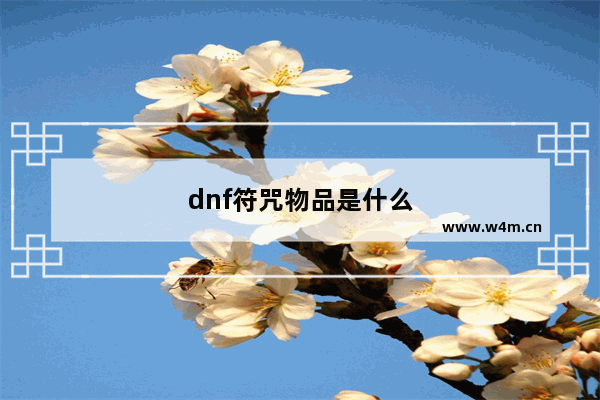 dnf符咒物品是什么