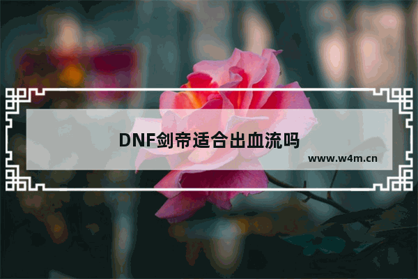 DNF剑帝适合出血流吗