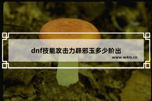 dnf技能攻击力辟邪玉多少阶出