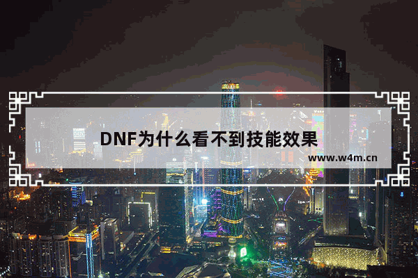 DNF为什么看不到技能效果