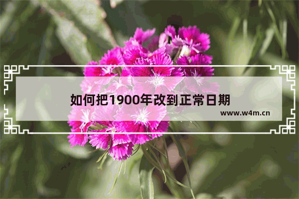 如何把1900年改到正常日期