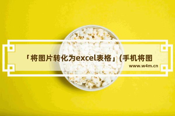 「将图片转化为excel表格」(手机将图片转化为excel表格)