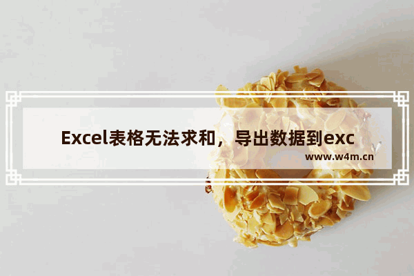 Excel表格无法求和，导出数据到excel表格无法求和