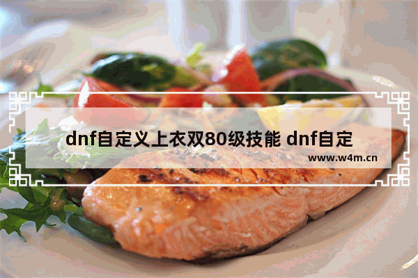 dnf自定义上衣双80级技能 dnf自定义上衣双80级技能有必要买