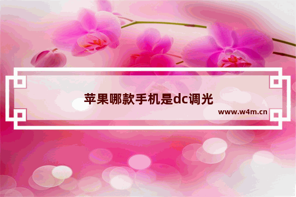 苹果哪款手机是dc调光