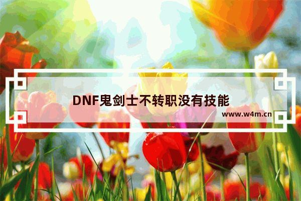 DNF鬼剑士不转职没有技能