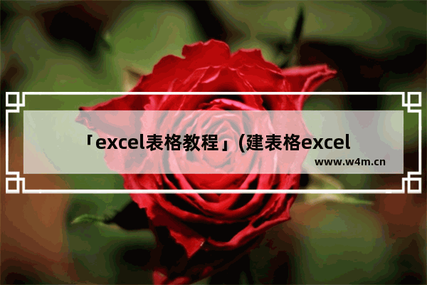 「excel表格教程」(建表格excel表格教程)