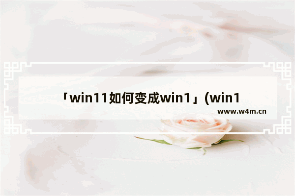 「win11如何变成win1」(win11如何变成win10界面软件)