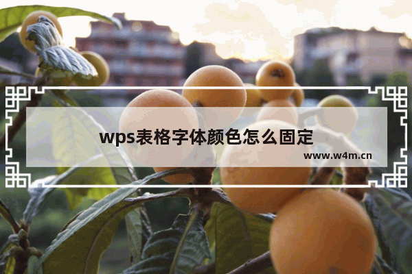 wps表格字体颜色怎么固定