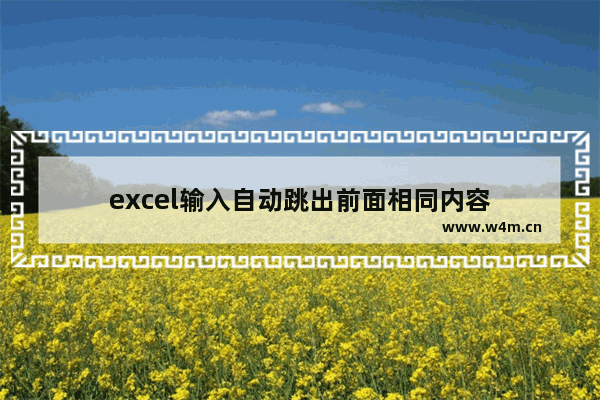 excel输入自动跳出前面相同内容