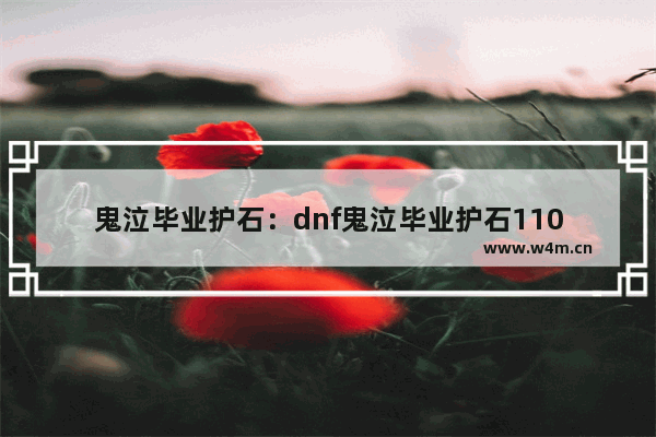 鬼泣毕业护石：dnf鬼泣毕业护石110