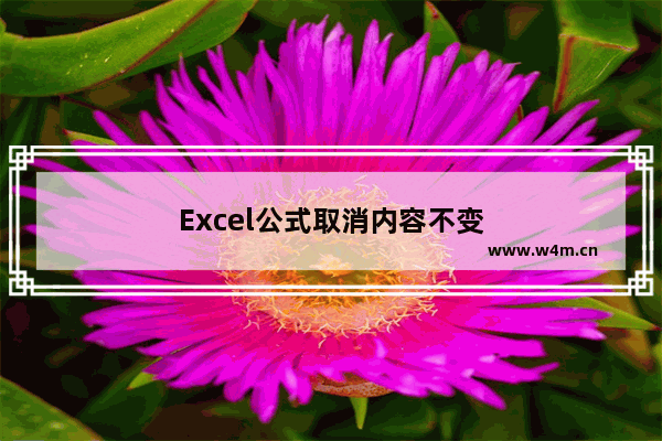 Excel公式取消内容不变