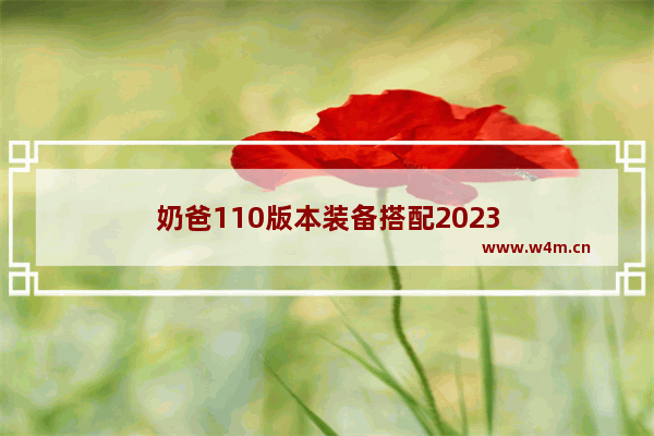 奶爸110版本装备搭配2023