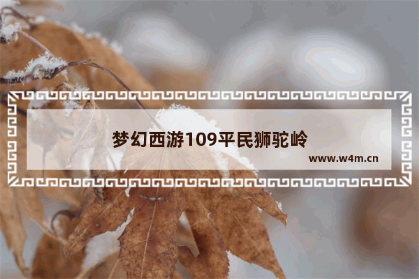 梦幻西游109平民狮驼岭