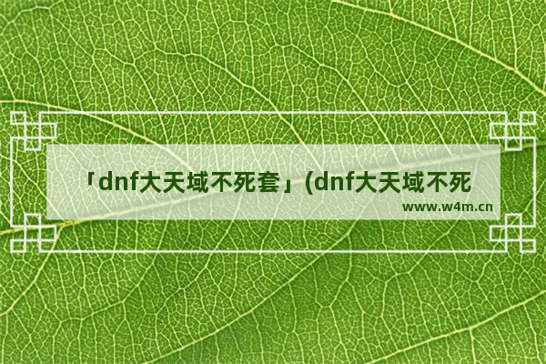 「dnf大天域不死套」(dnf大天域不死套属强这么到250)