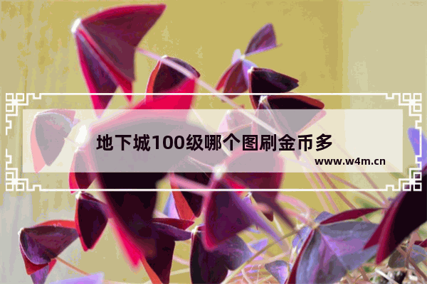 地下城100级哪个图刷金币多