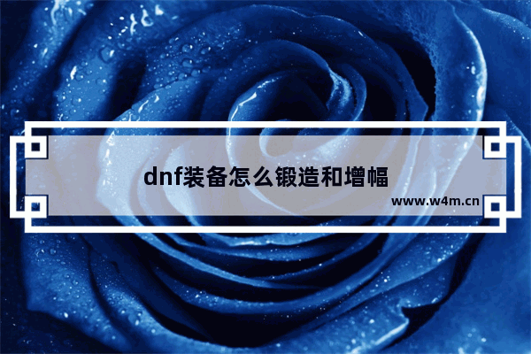 dnf装备怎么锻造和增幅