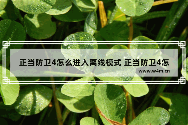 正当防卫4怎么进入离线模式 正当防卫4怎么进入离线模式按什么键