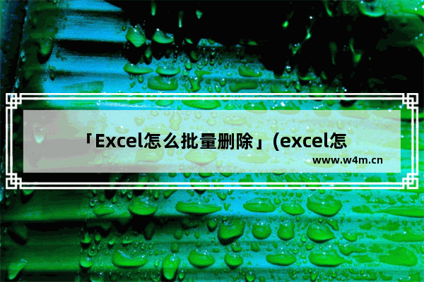 「Excel怎么批量删除」(excel怎么批量删除单元格里的空格?)