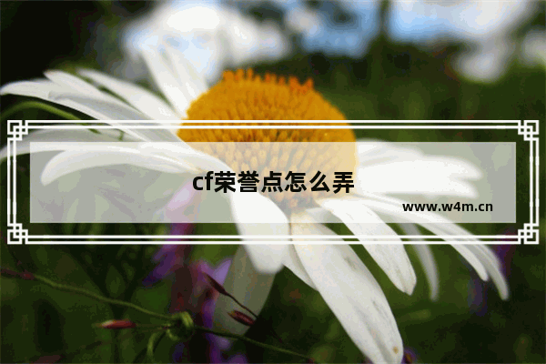 cf荣誉点怎么弄