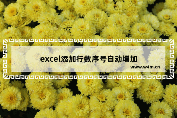 excel添加行数序号自动增加