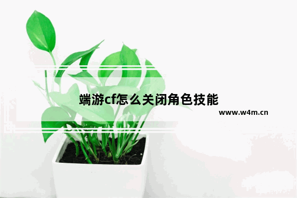 端游cf怎么关闭角色技能