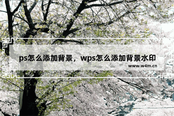 ps怎么添加背景，wps怎么添加背景水印