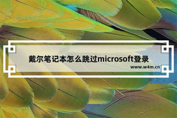 戴尔笔记本怎么跳过microsoft登录