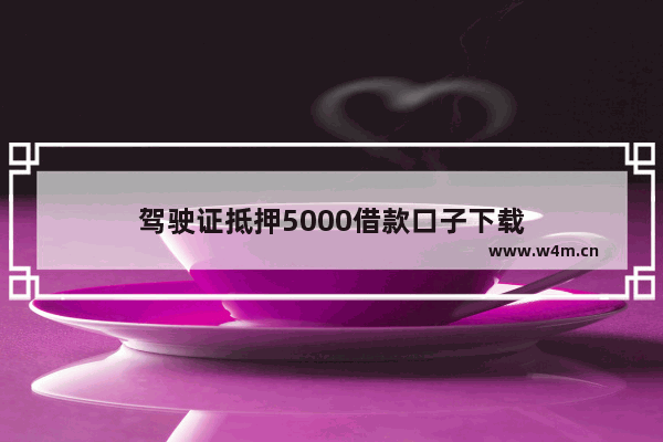 驾驶证抵押5000借款口子下载