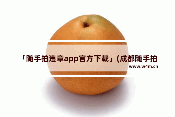 「随手拍违章app官方下载」(成都随手拍违章app官方下载)