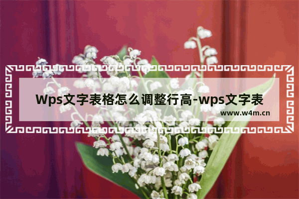 Wps文字表格怎么调整行高-wps文字表格怎么调整行高和列宽