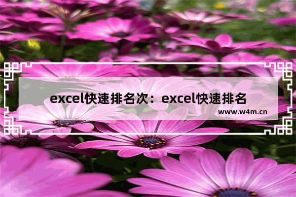 excel快速排名次：excel快速排名次和名字