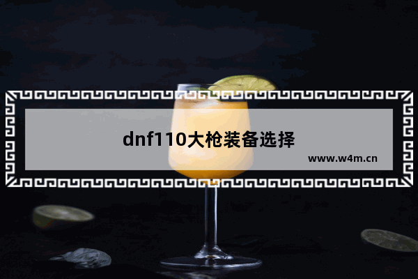 dnf110大枪装备选择