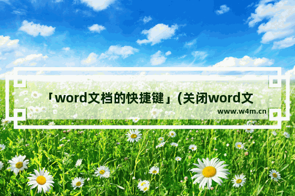 「word文档的快捷键」(关闭word文档的快捷键)