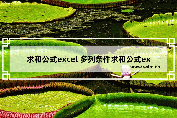 求和公式excel 多列条件求和公式excel