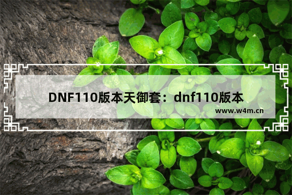 DNF110版本天御套：dnf110版本天御套特效关闭