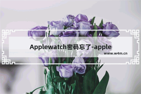 Applewatch密码忘了-applewatch密码忘了怎么办