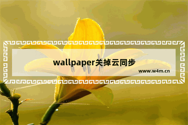 wallpaper关掉云同步