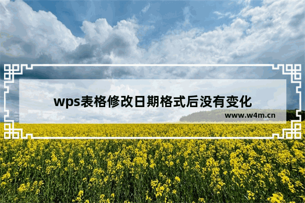 wps表格修改日期格式后没有变化