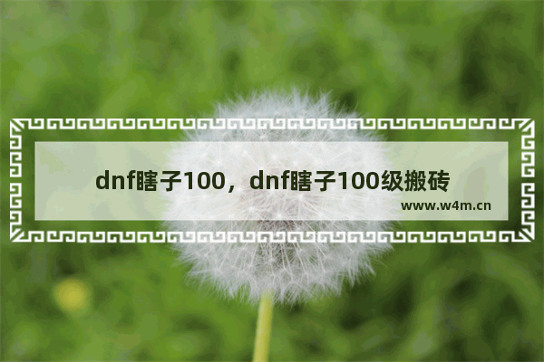 dnf瞎子100，dnf瞎子100级搬砖加点