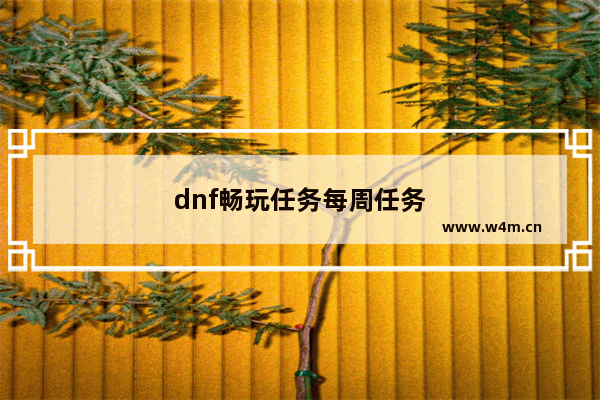 dnf畅玩任务每周任务