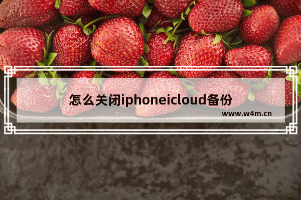 怎么关闭iphoneicloud备份